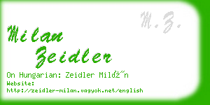 milan zeidler business card